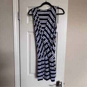 Michael Stars Navy Blue White Sleeveless Stripe Romper Shorts Women's Size Small